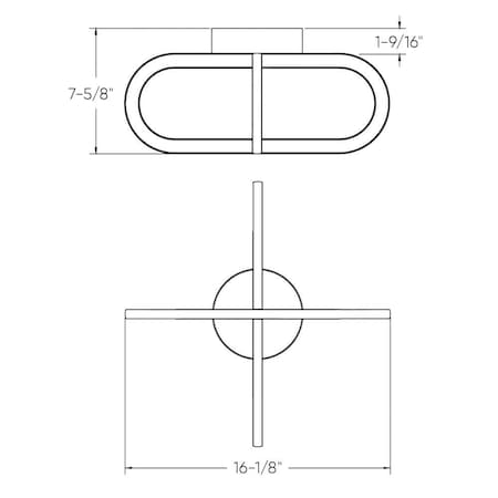 Arlo 16-Inch Flushmount Double Vertical Ring